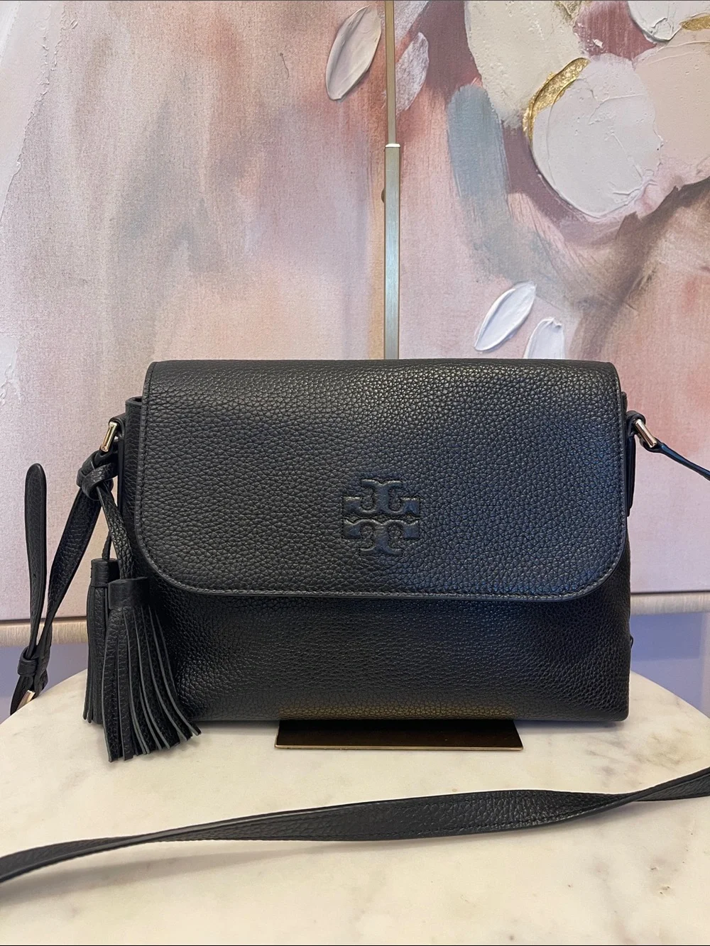 Tory Burch Thea Flap Crossbody Bag in Black
